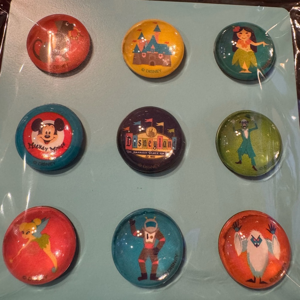 Disney Collectible Dot Magnet Set - Featuring Disneyland Rides and Attractions